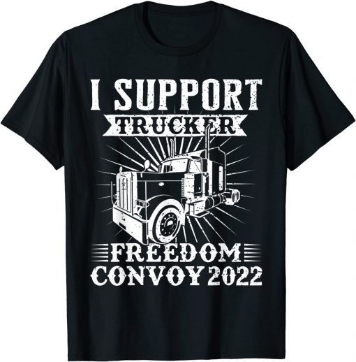 Canada Freedom Convoy 2022 Canadian Truckers Support flag Shirt