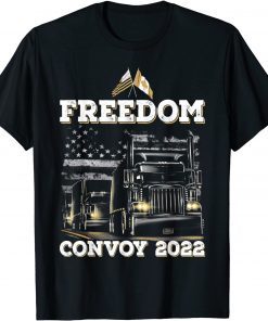 Shirt Storm Truck American USA Canada Flag Freedom Convoy Trucker Gift