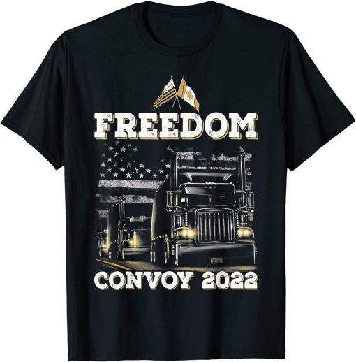 Shirt Storm Truck American USA Canada Flag Freedom Convoy Trucker Gift