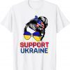 Support Ukraine Woman Flag American Ukrainian Roots T-Shirt