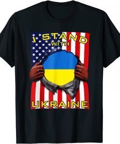 I Stand With Ukraine Support Ukrainian Lover Ukrainian Flag T-Shirt