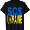 Ukraine Flag Vintage SOS I Stand With Ukraine Lover Support T-Shirt