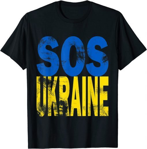 Ukraine Flag Vintage SOS I Stand With Ukraine Lover Support T-Shirt