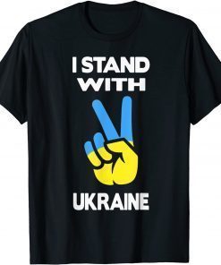 Support Ukraine I Stand With Ukraine Ukrainian Flag Tee T-Shirt