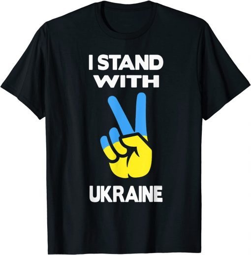 Support Ukraine I Stand With Ukraine Ukrainian Flag Tee T-Shirt