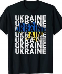 Vintage I Stand With Ukraine Stop War Pray For Ukraine Flag T-Shirt