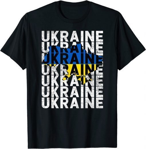 Vintage I Stand With Ukraine Stop War Pray For Ukraine Flag T-Shirt