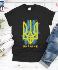 Ukraine Flag Symbol, I Stand With Ukraine American Ukrainian Flag Tee Shirts