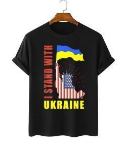 Proud Ukrainian American Flag, Pray for Ukraine, I Stand With Ukraine T-Shirt