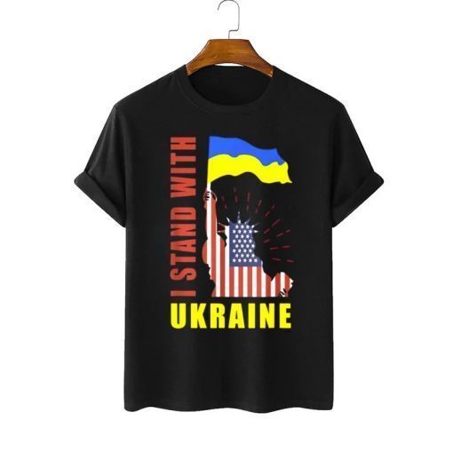 Proud Ukrainian American Flag, Pray for Ukraine, I Stand With Ukraine T-Shirt