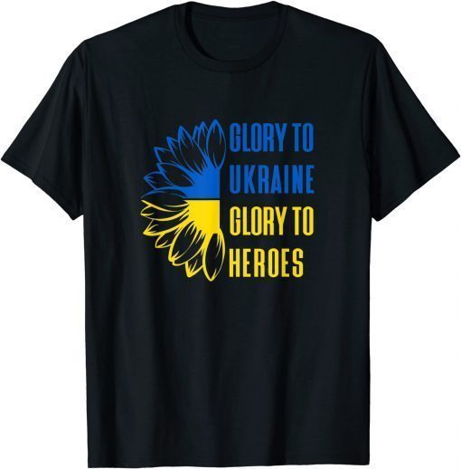 Classic Glory To Ukraine Glory to Heroes Ukrainian Motto Support T-Shirt