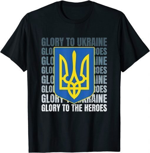 TShirt Glory to Ukraine! Glory to the heroes! Tryzub Gerb Patriot