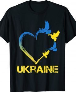 Ukraine Flag Heart Vintage Ukrainian Support Ukraine Classic T-Shirt