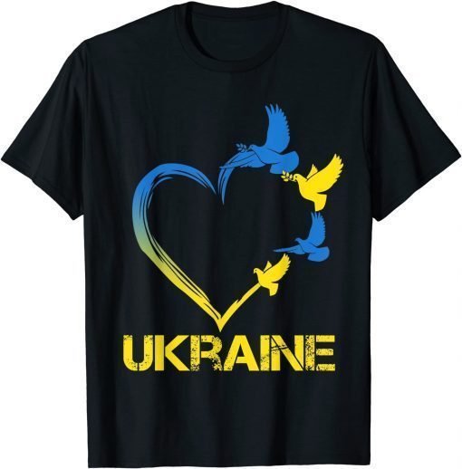 Ukraine Flag Heart Vintage Ukrainian Support Ukraine Classic T-Shirt