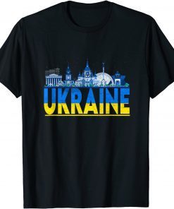 Support Ukraine Landmark Ukrainian Flag 2022 T-Shirt
