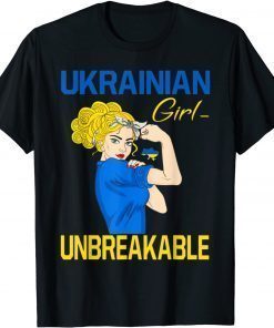 Ukraine Girl Ukrainian Girl Flag Messy Bun Ukraine Women 2022 TShirt