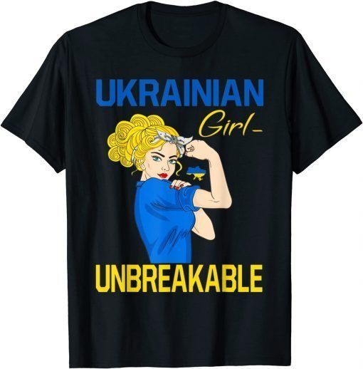 Ukraine Girl Ukrainian Girl Flag Messy Bun Ukraine Women 2022 TShirt