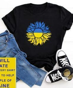 T-Shirt Ukraine ,Sunflower , Sunflower Ukraine, Distressed Sunflower