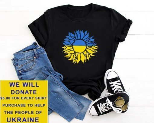 T-Shirt Ukraine ,Sunflower , Sunflower Ukraine, Distressed Sunflower
