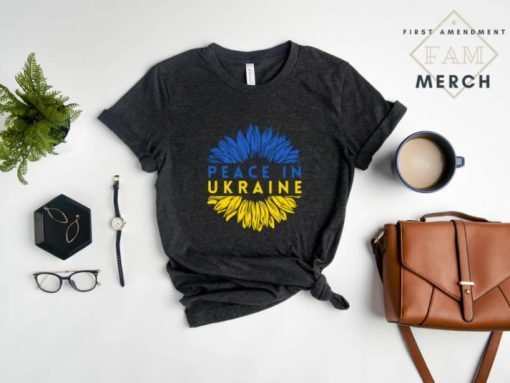 Classic Peace In Ukraine Sunflower, Stand With Ukraine Anti War TShirt