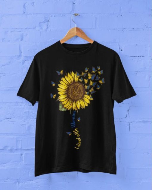 I Stand With Ukraine Butterflies and Sunflower Shirt T-Shirt