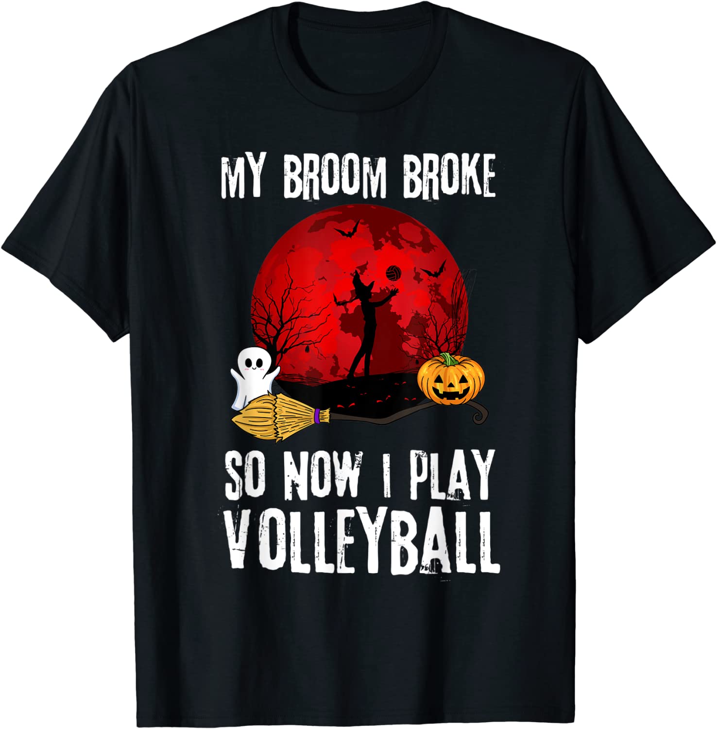 Halloween Witch Playing Volleyball Game Sport Broomstick Limited Shirt