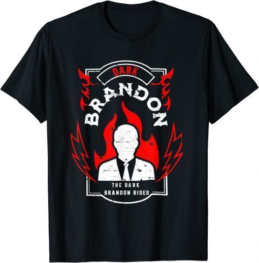 Dark Brandon Rises Funny Pro Biden Saving America USA Flag 2022 T-Shirt