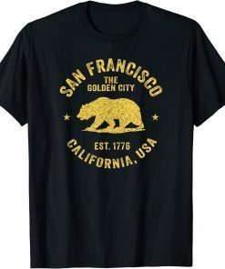 Classic San Francisco Retro California Bear Travel Souvenir T-Shirt