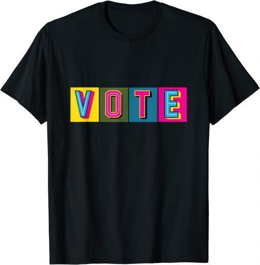 Cool Colorful Vote In Presidential Election Graphic Tee Shirt