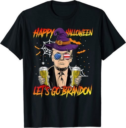 Trump Drinking Beer Halloween Costume Sarcastic Anti Biden Shirts