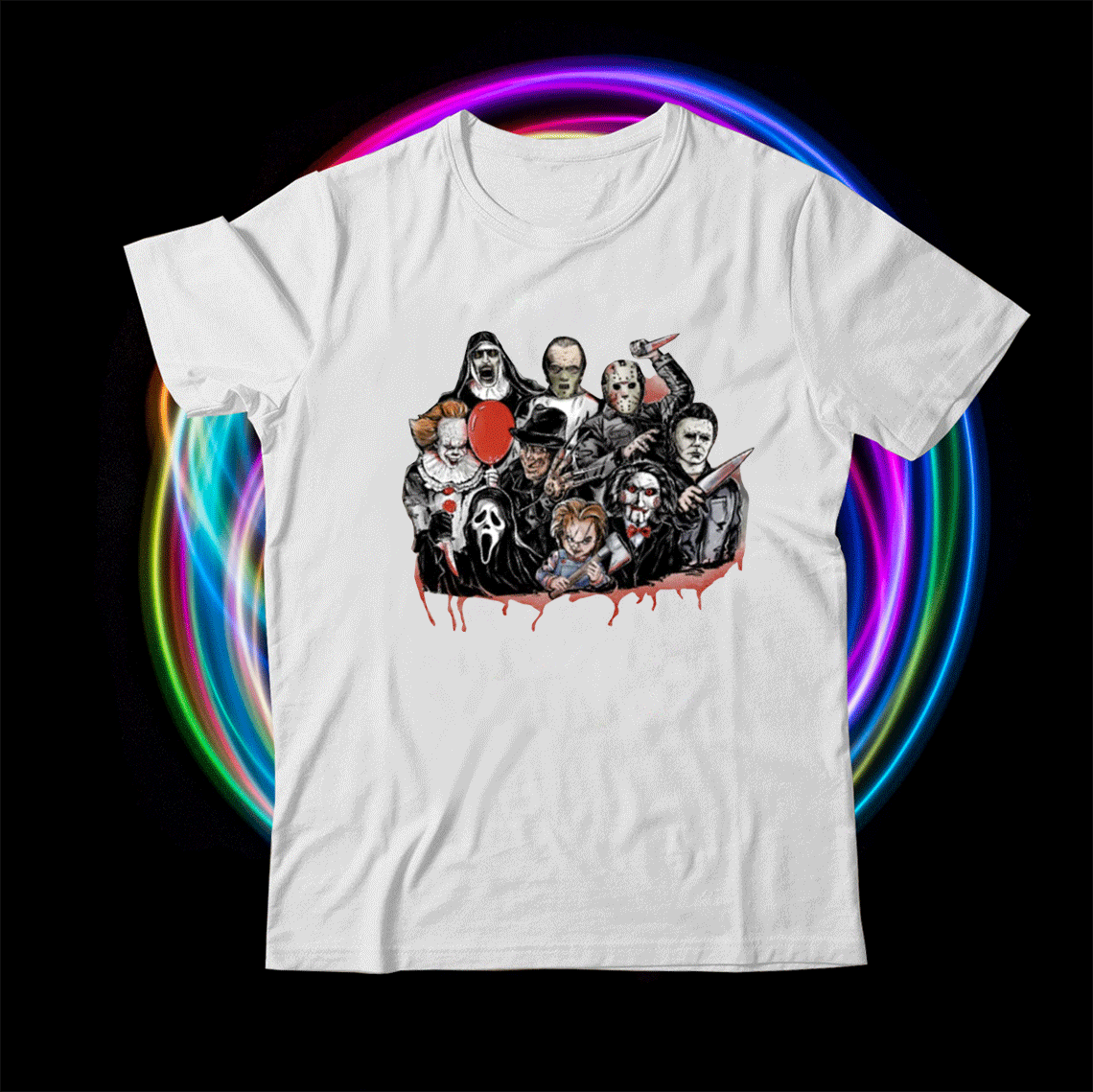 Horror Bleached Spooky Halloween Vintage TShirt