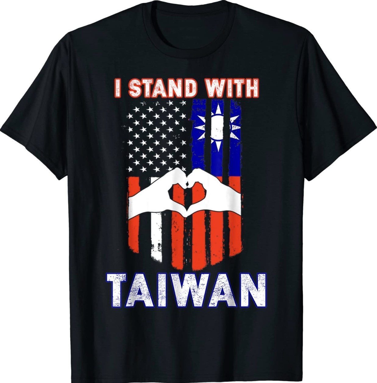 Funny I Stand With Taiwan Support Taiwanese & American Flag Gift Shirts