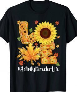 Love Activity Director Life Thanksgiving Autumn Fall Leaf Vintage TShirt