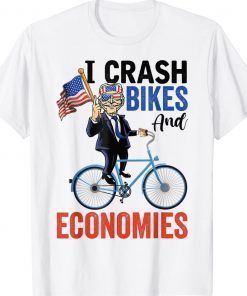 I Crash Bikes & Economies Anti Joe Biden American Flag Vintage Shirts