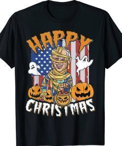 Happy Christmas Halloween American Flag Boo Joe Biden 2022 Shirts