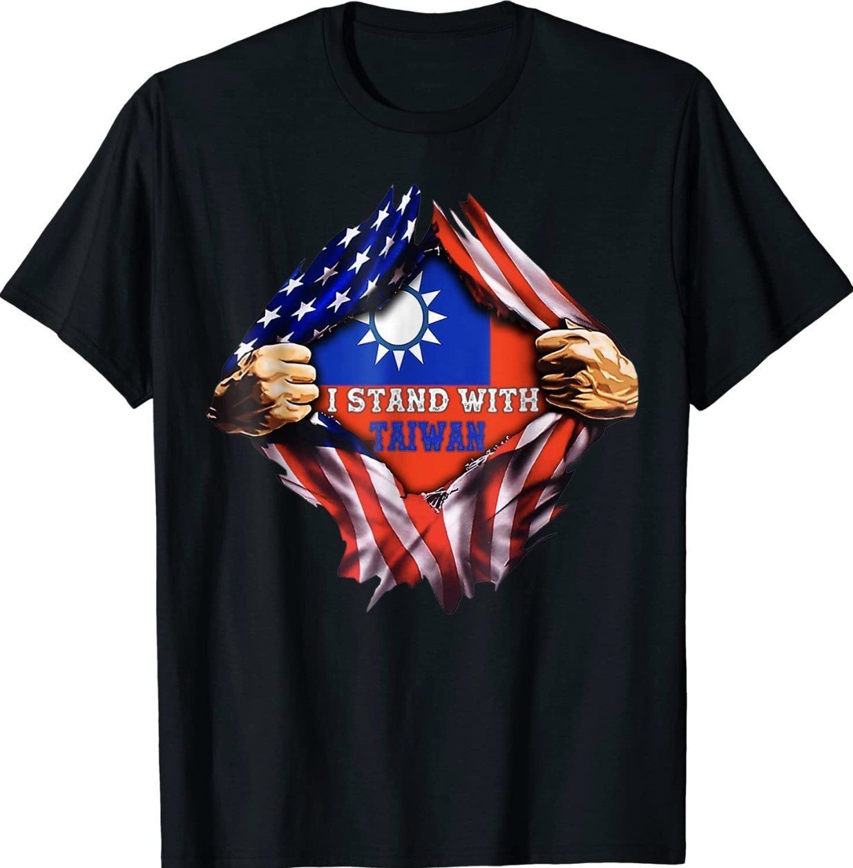 I Stand with Taiwan Flag American Flag support Taiwan Unisex TShirt