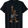 Bigfoot Playing A Dragon Guitar Rock On Sasquatch Big Foot Vintage TShirt