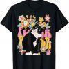 Vintage Tuxedo Cat Retro 60s 70s Vibe Flowers Peace Sign Shirts