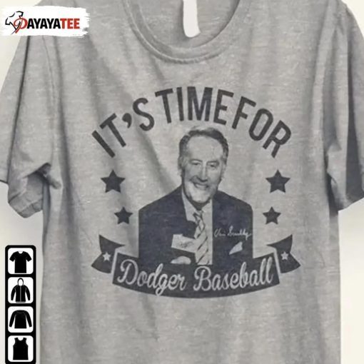 Vin Scully It’S Time For Dodgers Baseball 1927-2022 Vintage Shirts