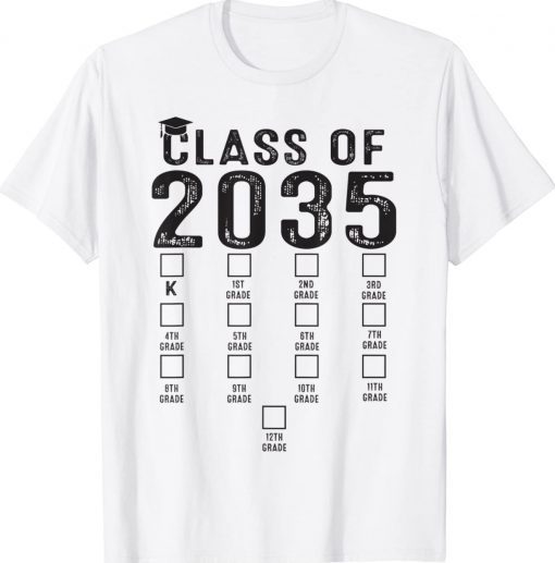 Class of 2035 Grow With Me Shirt With Space For Checkmarks 2022 Shirts