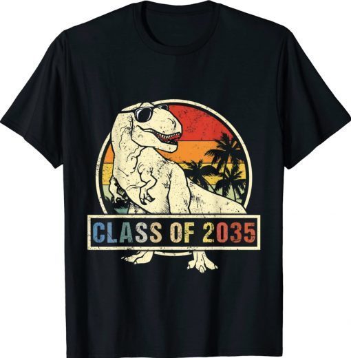 Class Of 2035 Grow With Me First Day Of School Dinosaur 2022 Shirts