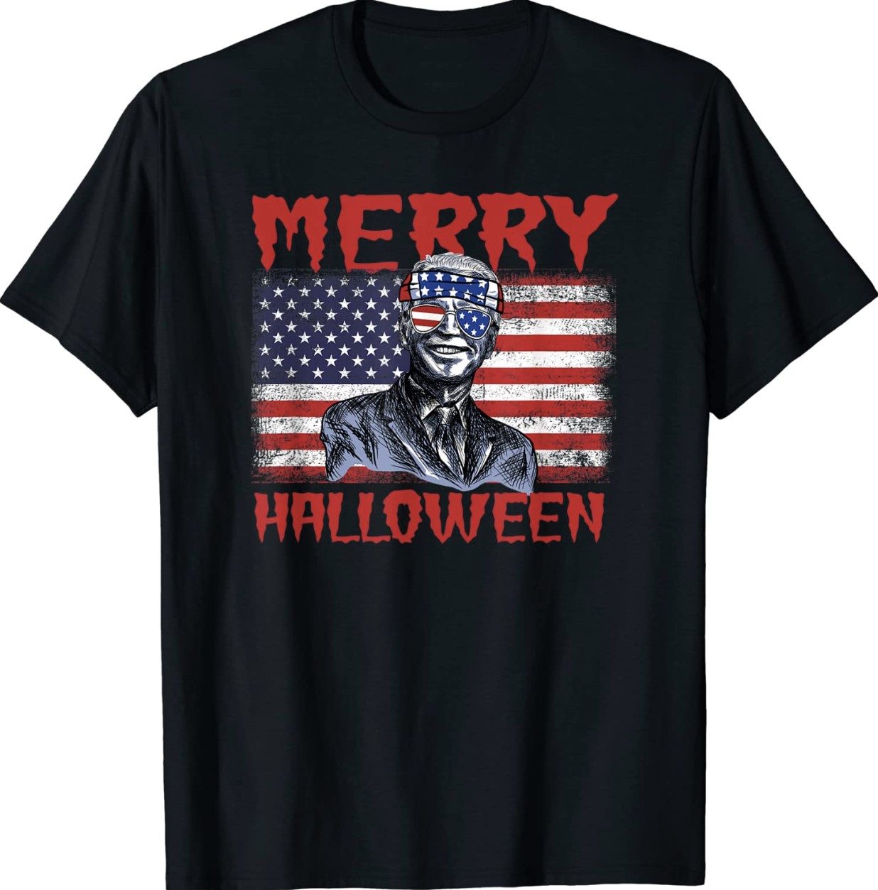 Merry Halloween Flag Biden Distressed Shirts