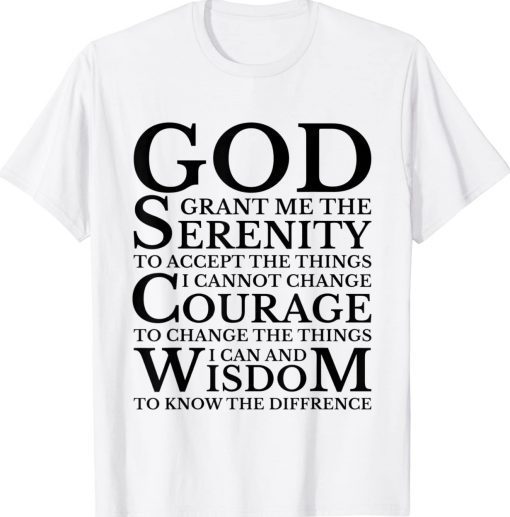 Serenity Prayer AA NA Sober Recovery Vintage Shirts