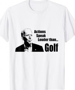 Action Speaks Louder Than Golf Dark Brandon Biden Golfing Unisex TShirt