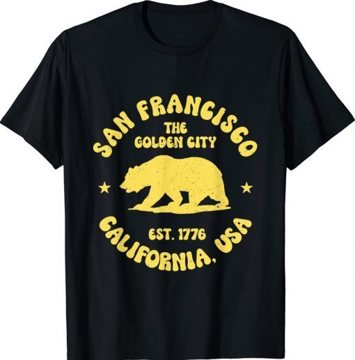 San Francisco Retro California Bear Travel Gift TShirt