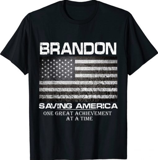 Official US Flag Dark Brandon Saving America TShirt
