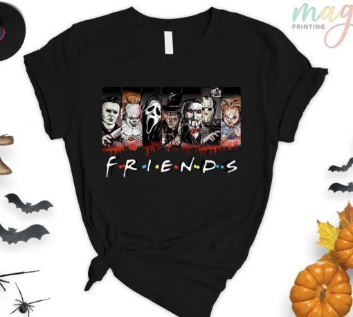 Friends Halloween Horror Movie Killers Spooky Season Gift TShirt