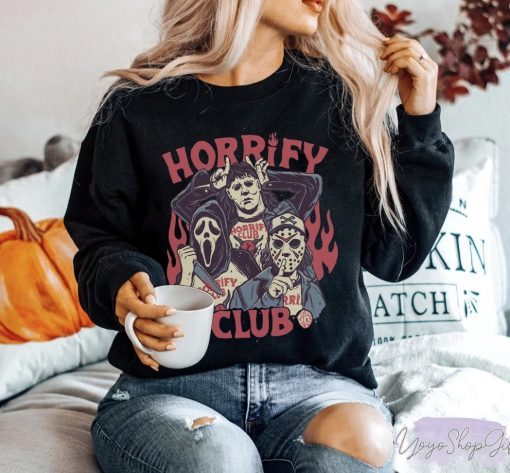 Horrify Club Halloween Hell Devil Fire Horror Scary Movies TShirt