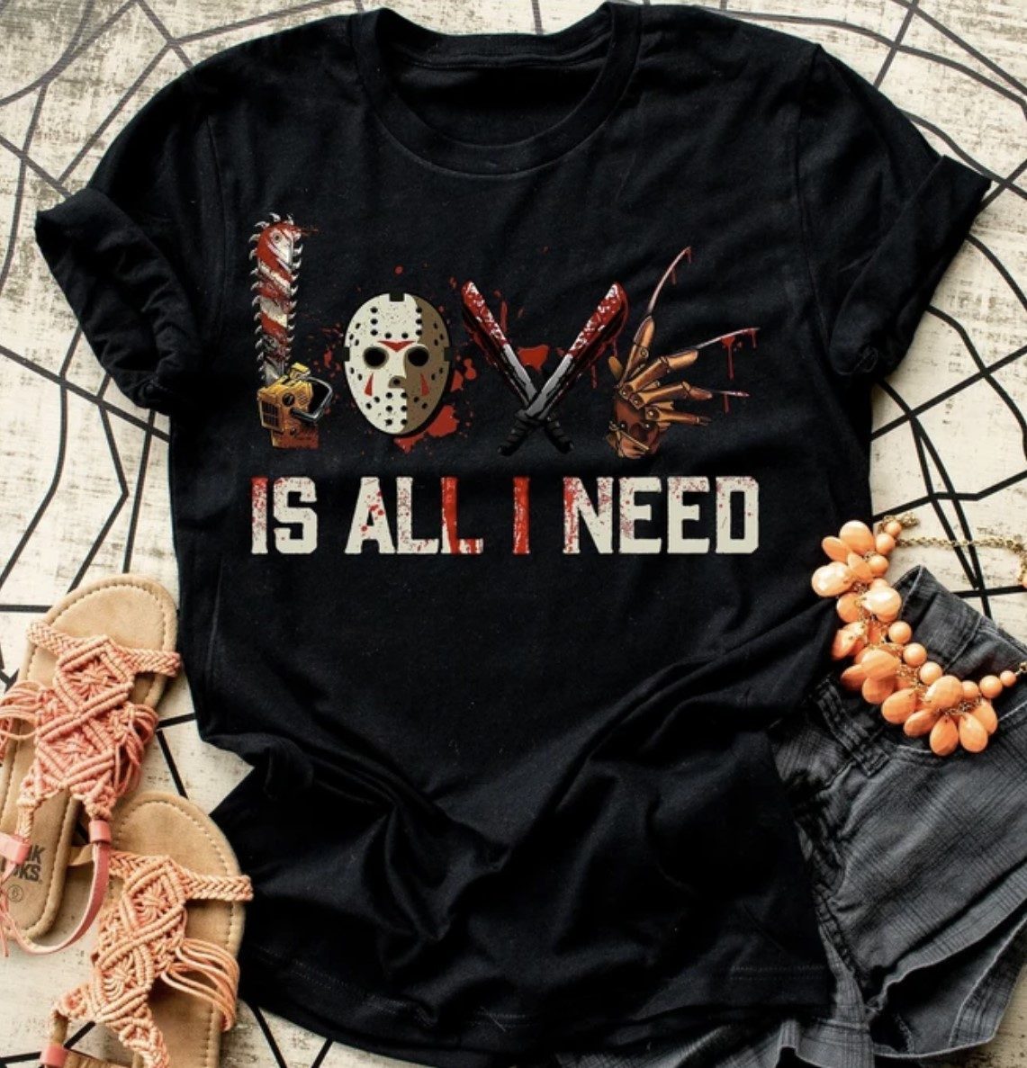 HORROR LOVE IS All I Need Scary Movie Horror Funny Shirts