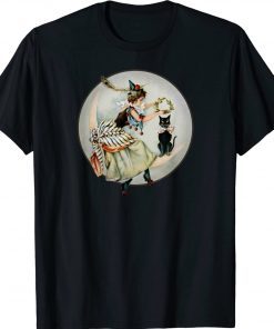 The Black Cat Magazine Vintage Halloween Woman And Cat Vintage TShirt